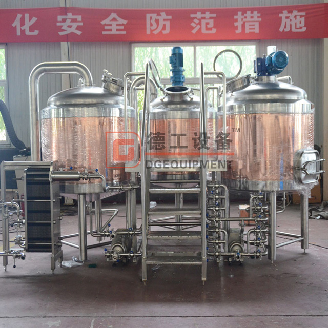 7BBL Brewpub Usato rame rosso Birra Birrificio attrezzature con 3 vasi birra Brewhouse