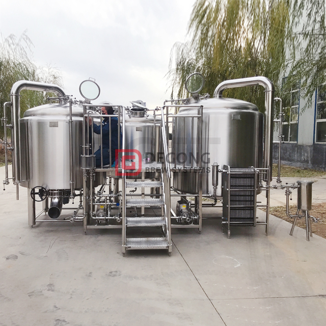 Attrezzatura per birreria per birra in acciaio inossidabile 2000L con tre navi fabbrica di birra riscaldata a vapore con agitatore di fondo per la Svezia