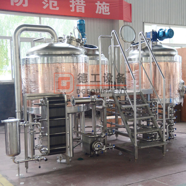 7BBL Brewpub Usato rame rosso Birra Birrificio attrezzature con 3 vasi birra Brewhouse