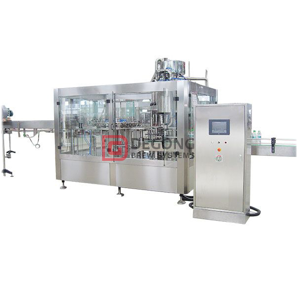 14-12-4 Imbottigliatrice automatica di birra Sistema di riempimento e tappatura e pulizia della bottiglia in vetro 3 in 1