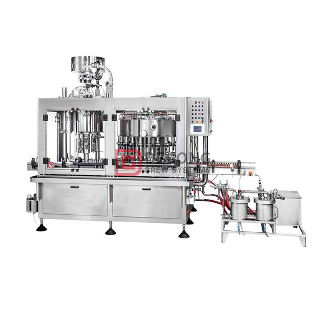 14-12-4 Imbottigliatrice automatica di birra Sistema di riempimento e tappatura e pulizia della bottiglia in vetro 3 in 1