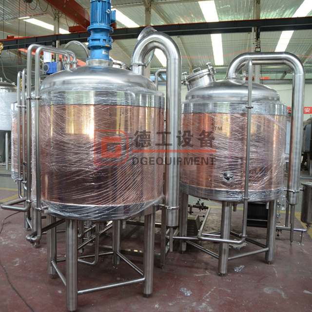 7BBL Brewpub Usato rame rosso Birra Birrificio attrezzature con 3 vasi birra Brewhouse