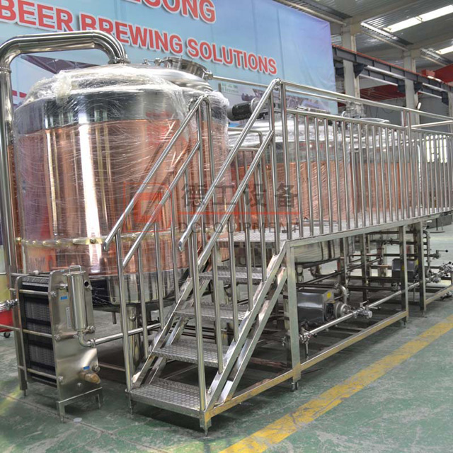 2000L ristorante utilizzato rame rosso commerciale 3 recipienti Birra Brewhouse Brewing Macchine da vendere