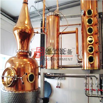 Attrezzatura di distillazione dell'alcool di rame rosso artigianale 200L per whisky, brandy, vodka, rum